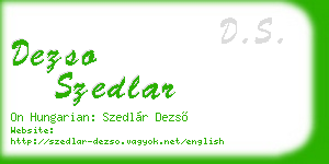 dezso szedlar business card